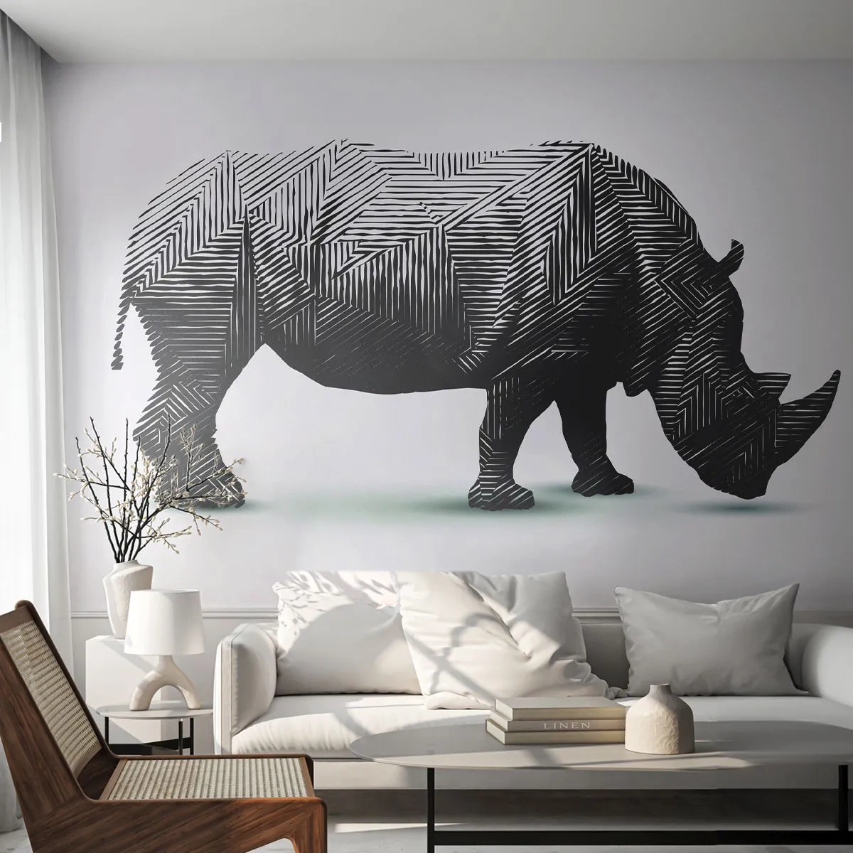 Fotótapéta Standard Eco - A természet geometriai szépsége - Állatok, Orrszarvú, Grafika - 200x140 cm
