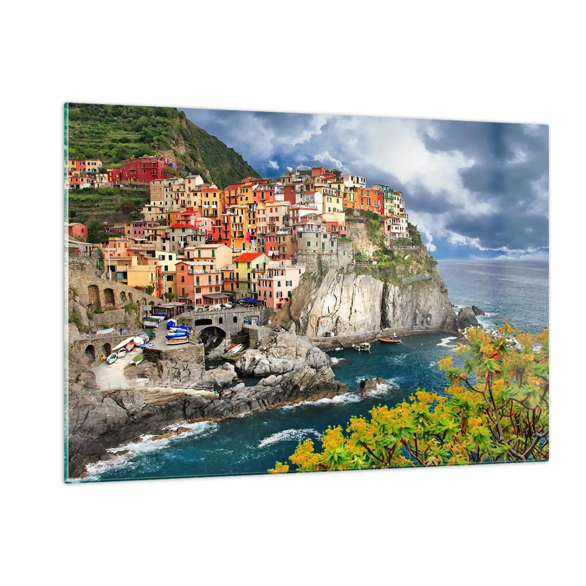 Üveg kép - Egy csoport a sziklákra simulva - 120x80 cm