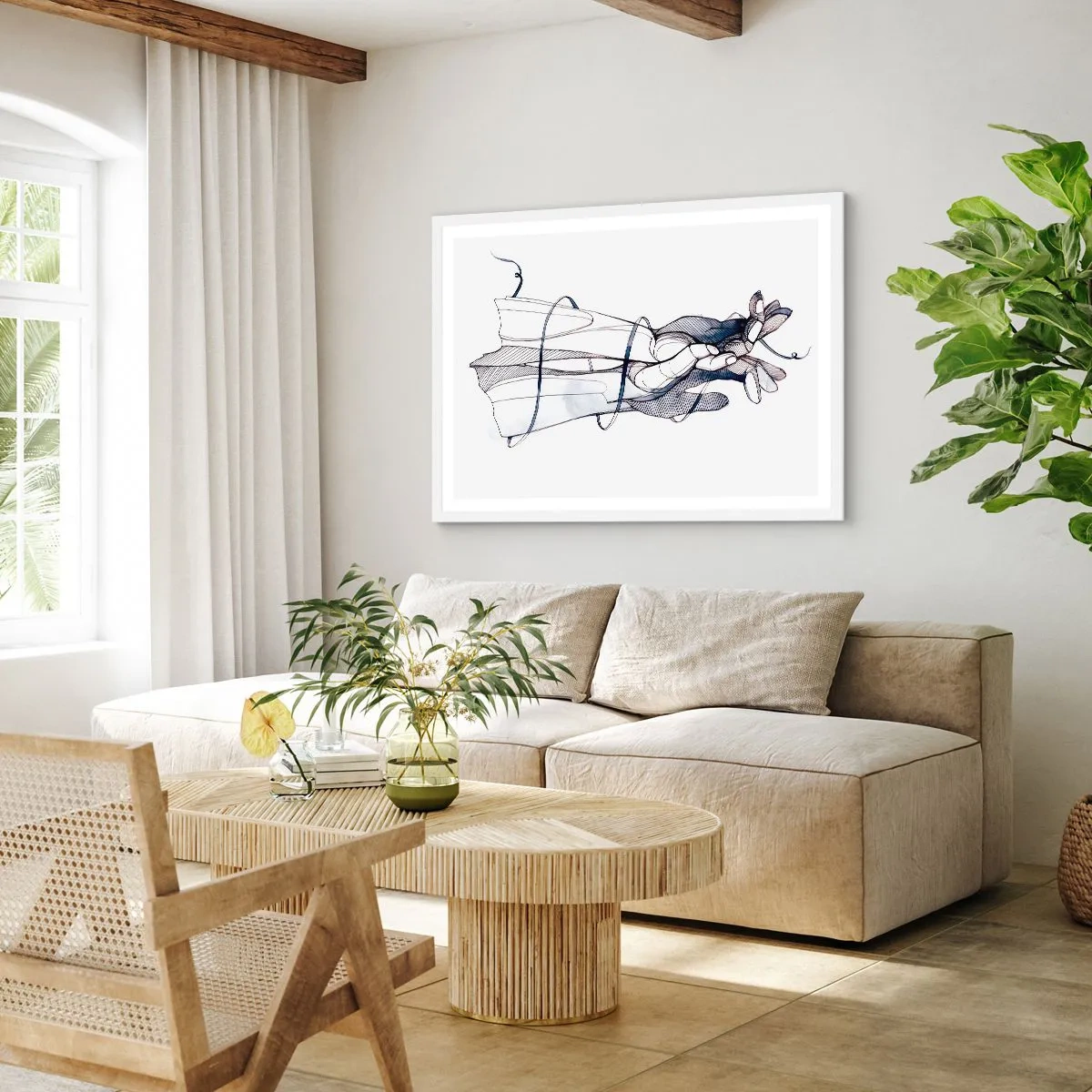 Poszter fekete keretben - Érintés tanulmányozása - 70x50 cm