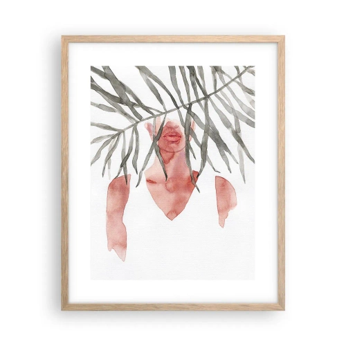 Poszter világos tölgy keretben - A trópusok hölgye - 40x50 cm