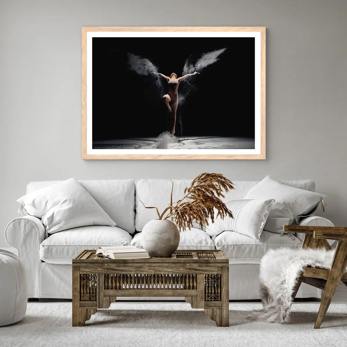 Poszter világos tölgy keretben - Elfek léteznek - 100x70 cm