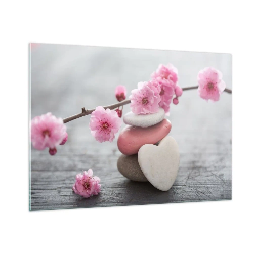 Üveg kép - Boldogság a cseresznyevirággal - 100x70 cm