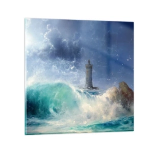 Üveg kép - Óvakodva az elemektől - 40x40 cm