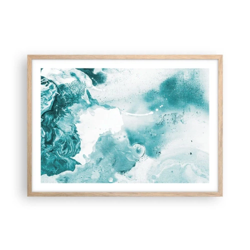 Poszter világos tölgy keretben - Kék holtágai - 70x50 cm