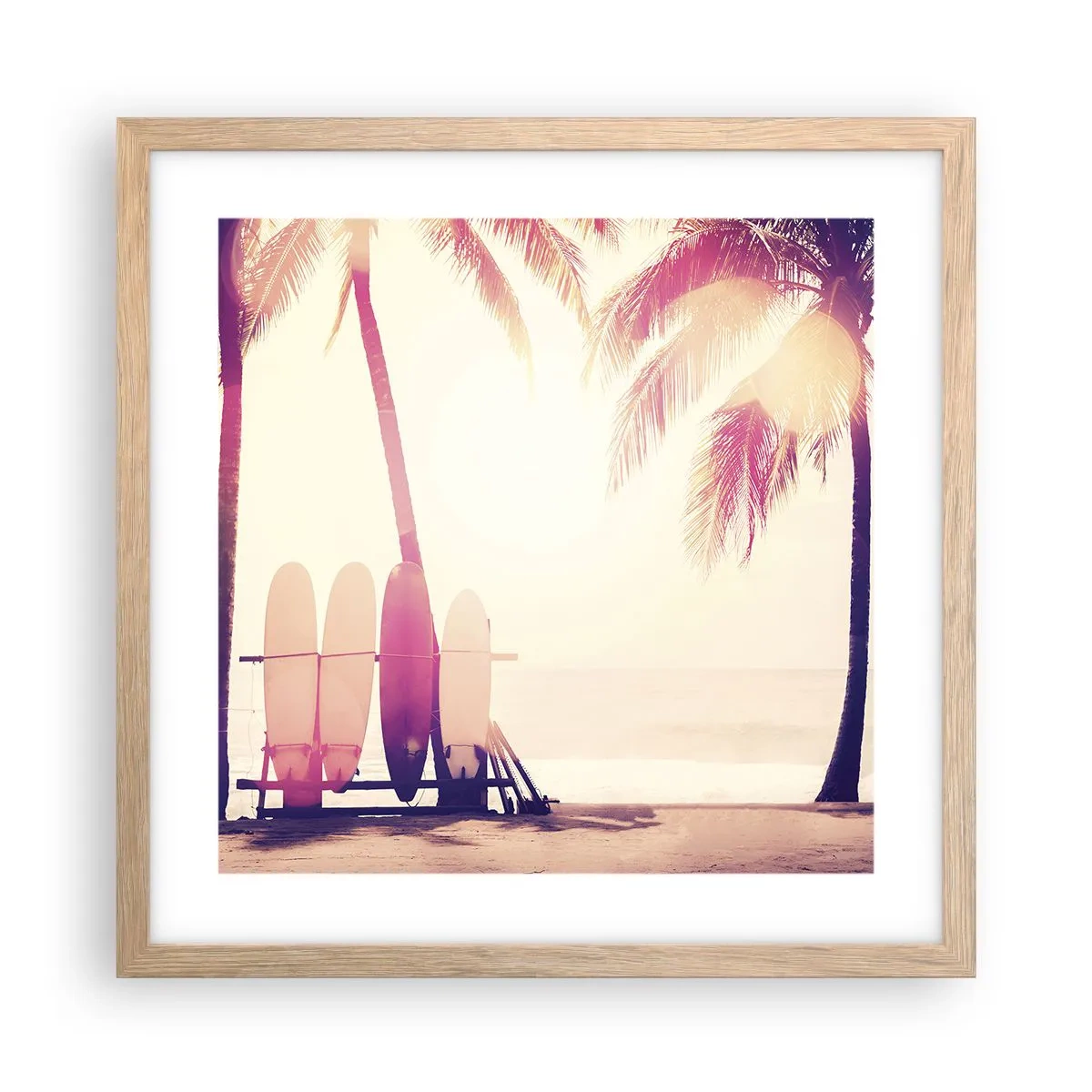 Poszter világos tölgy keretben - Ez remek nap lesz - 40x40 cm