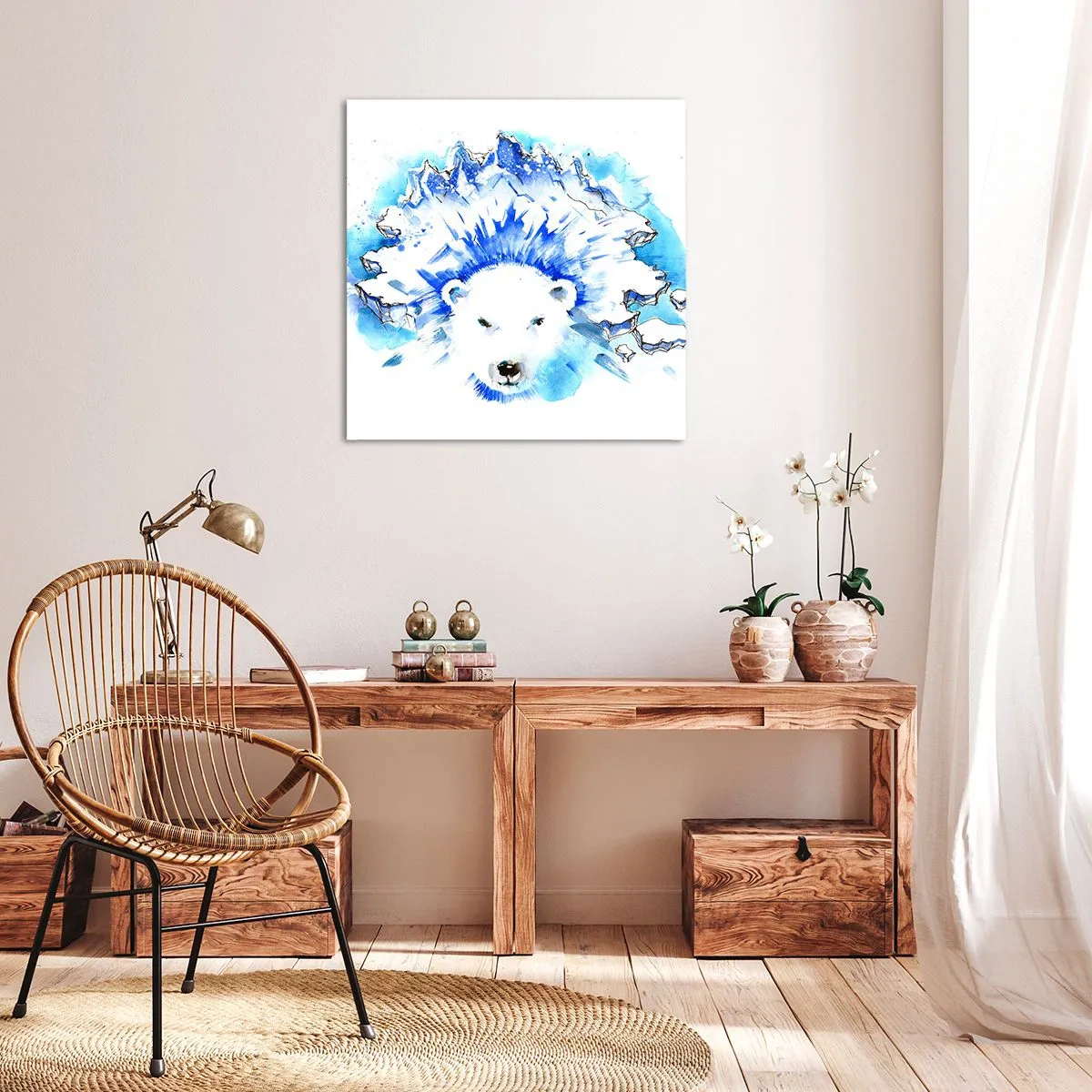 Vászonkép - Az Északi-sark királya jégkoronában - 60x60 cm