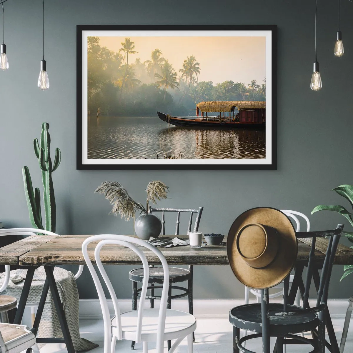 Poszter fehér keretben - Ház a folyón - 100x70 cm