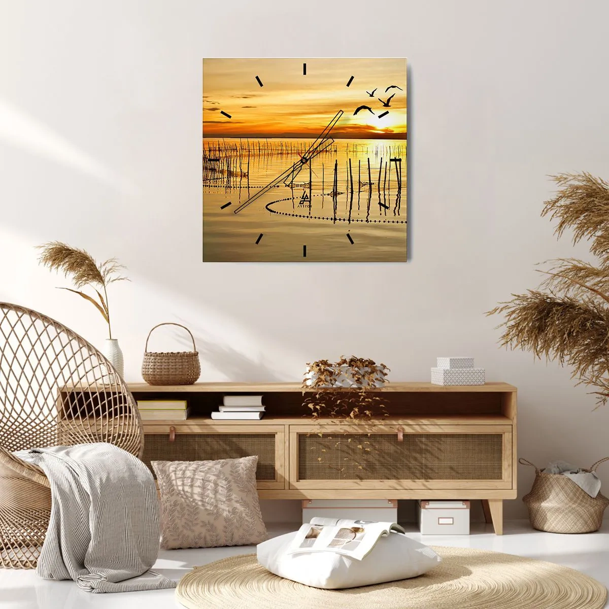 Falióra, Óra - A halászaton - 30x30 cm