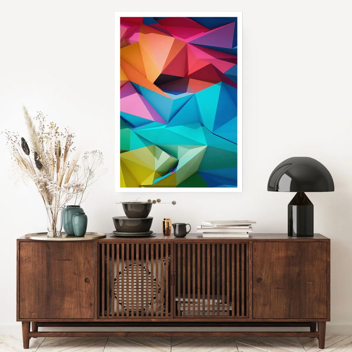 Poszter - Szivárvány origami - 70x100 cm