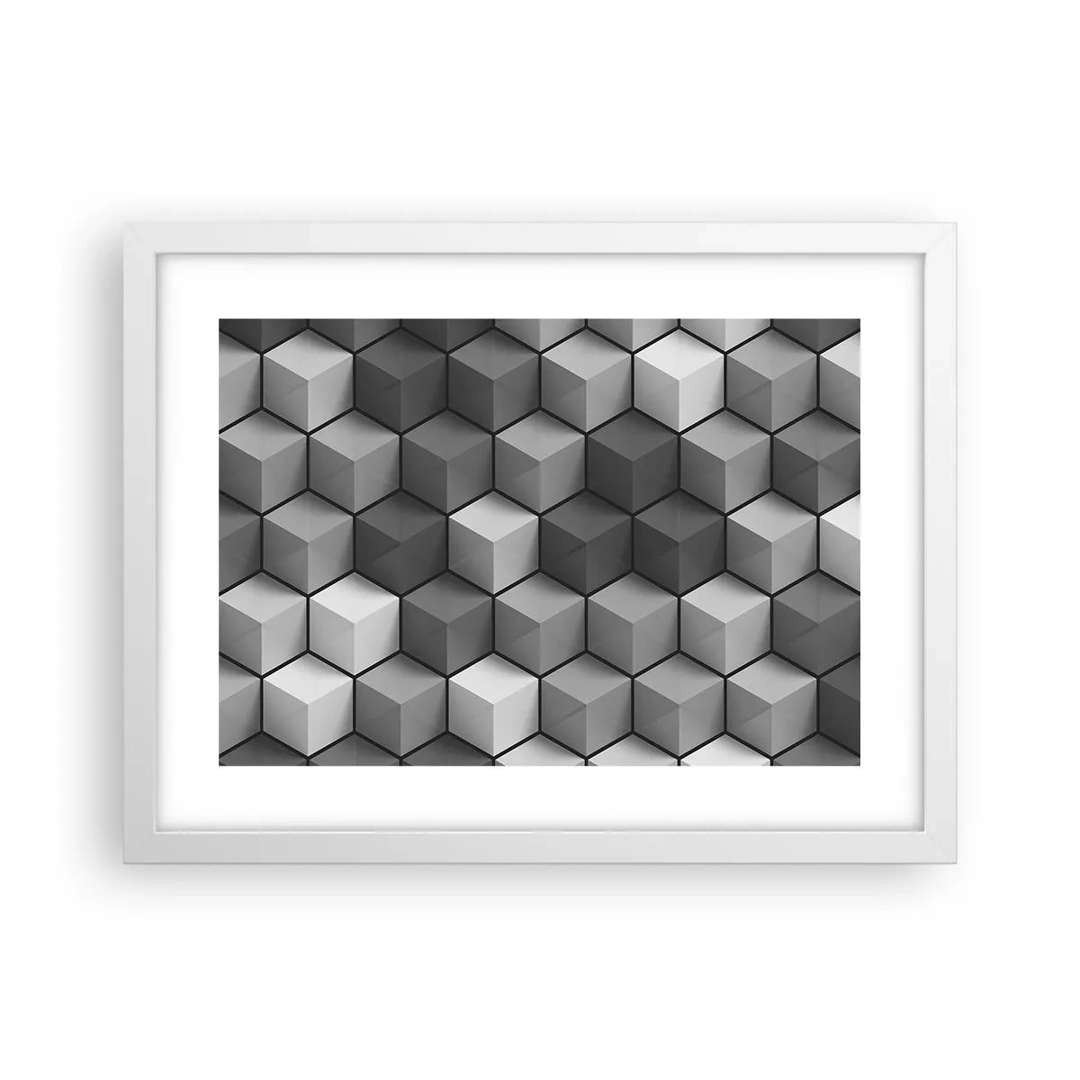 Poszter fekete keretben - Kubista kirakós - 40x30 cm