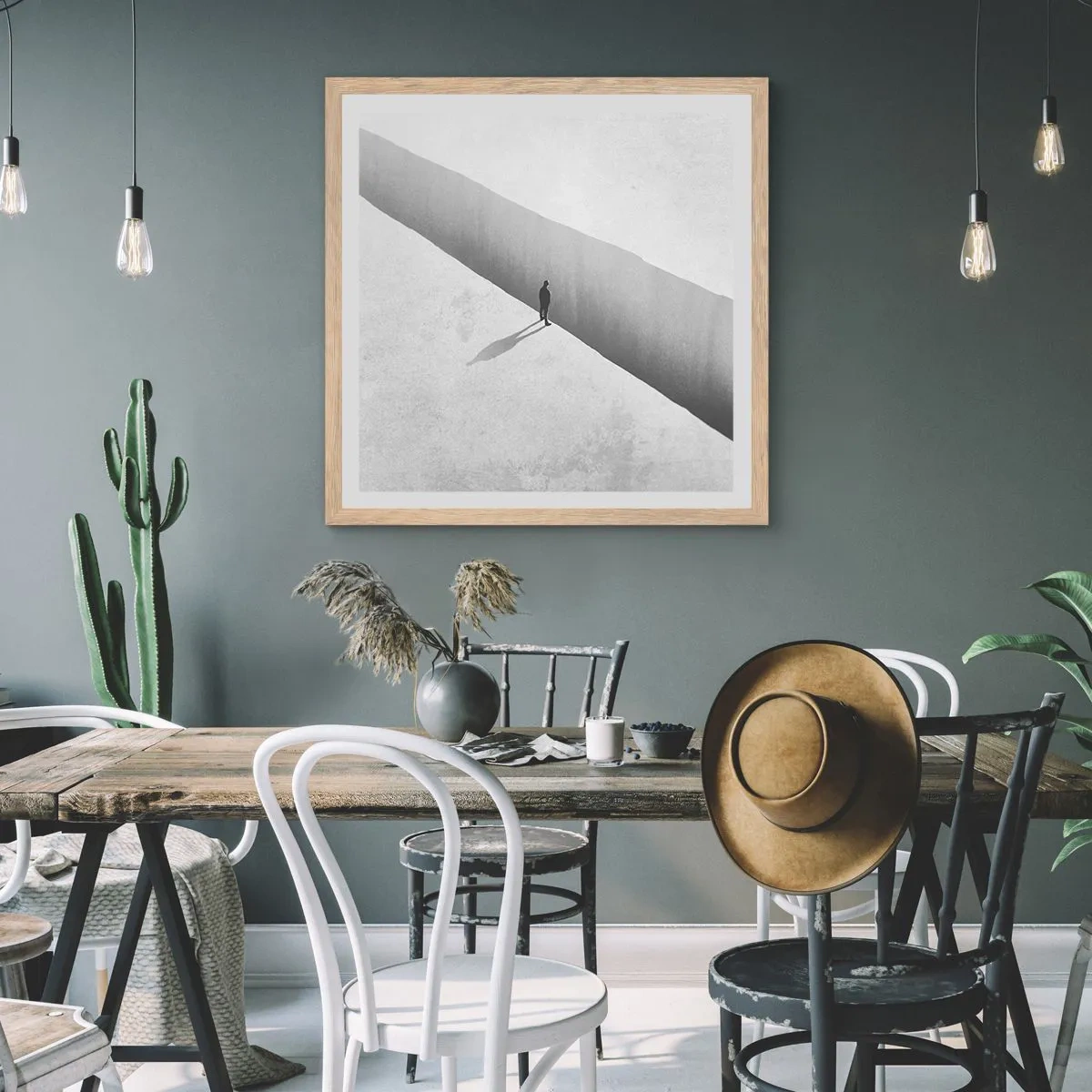 Poszter világos tölgy keretben - Fényes célpont - 40x40 cm