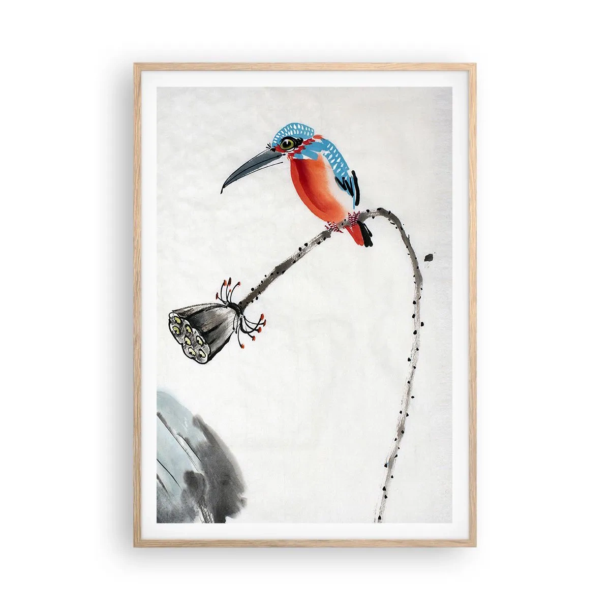 Poszter világos tölgy keretben - A rét élete - 70x100 cm