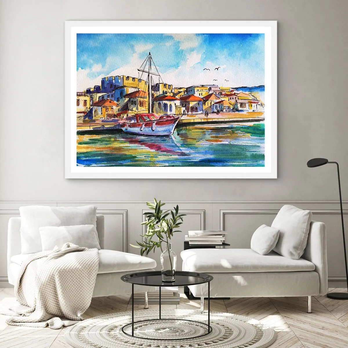 Poszter fekete keretben - Szivárványos délután - 100x70 cm