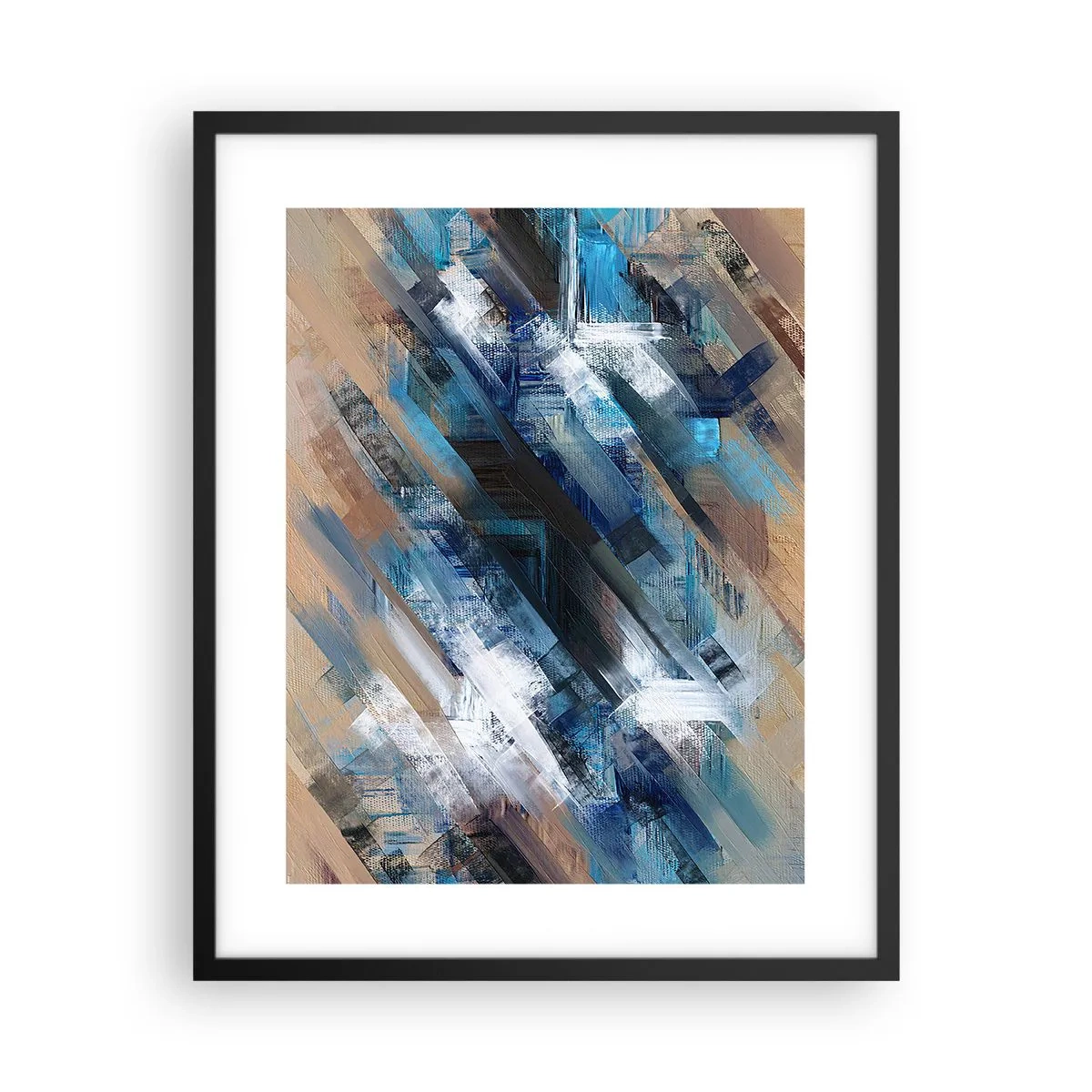 Poszter fehér keretben - Kék ferdén - 40x50 cm