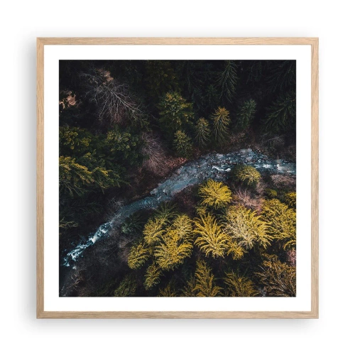 Poszter világos tölgy keretben - Gyorsan, egyre gyorsabban - 60x60 cm