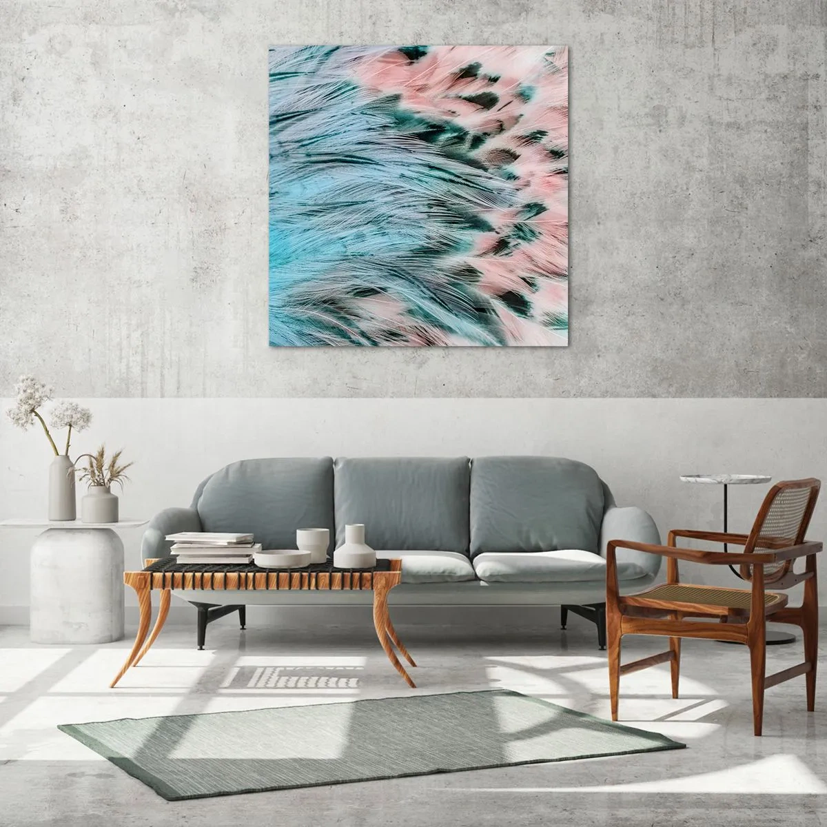 Üveg kép - Zafír rózsaszín pehely - 60x60 cm