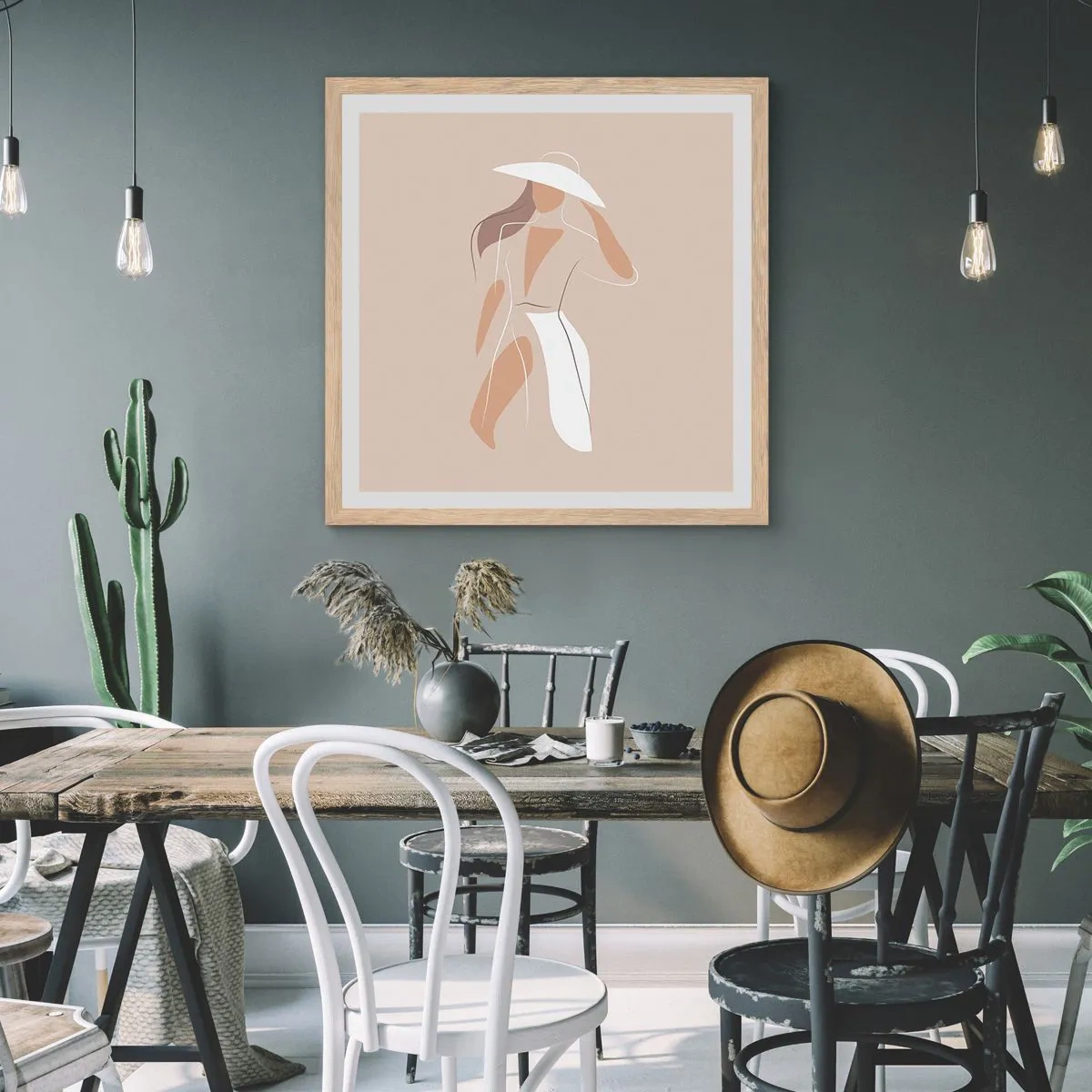 Poszter világos tölgy keretben - A divat egy játék - 40x40 cm