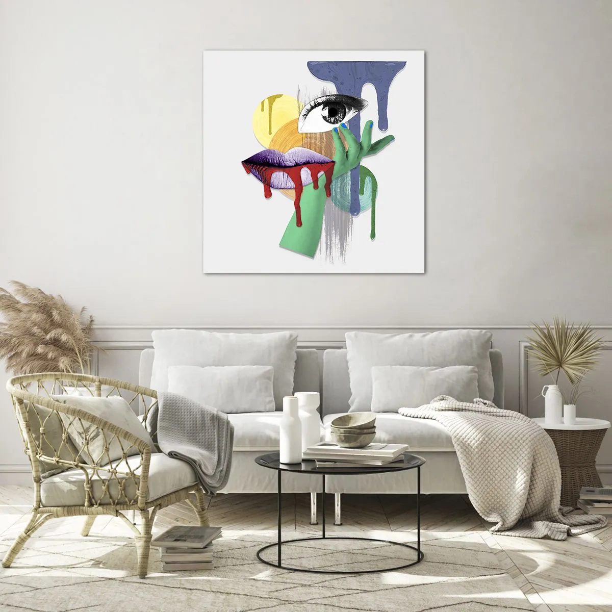 Üveg kép - Dekonstruált portré - 50x50 cm