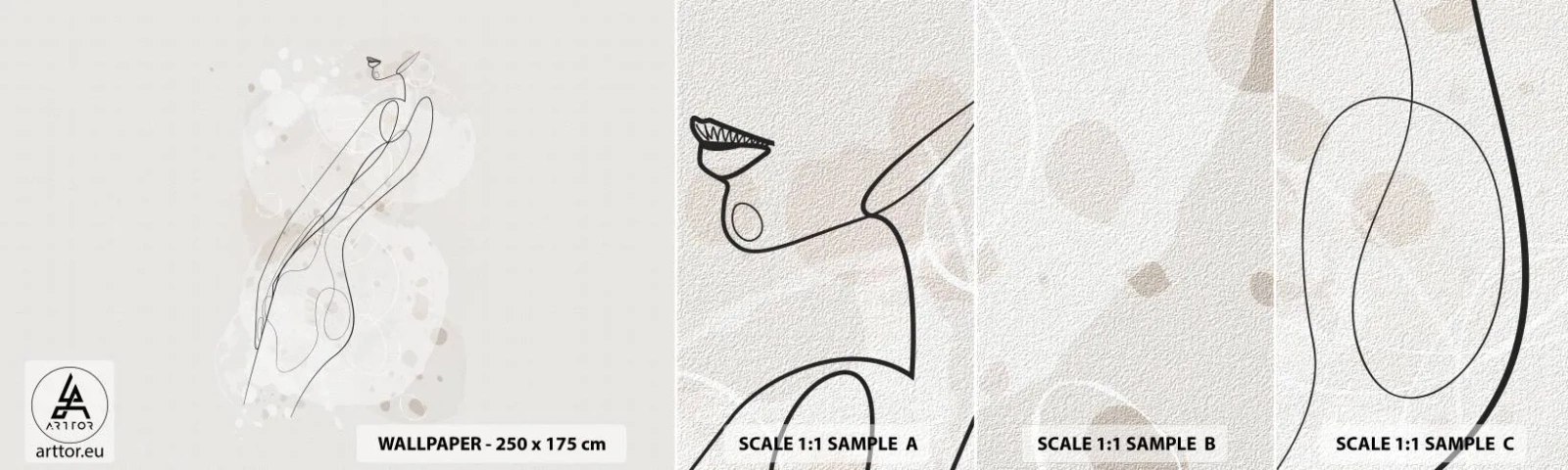 Fotótapéta Minta Standard Eco - Eltévedni nézésben - Grafika, Lineart, Nők - 100x30 cm