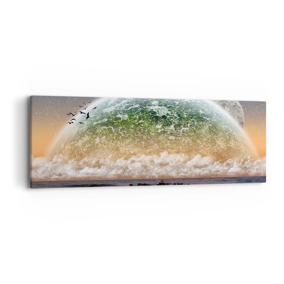 Vászonkép - És a világ kiemelkedett a vízből - 90x30 cm
