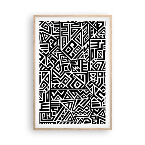 Poszter világos tölgy keretben - Kolumbusz előtti kompozíció - 61x91 cm