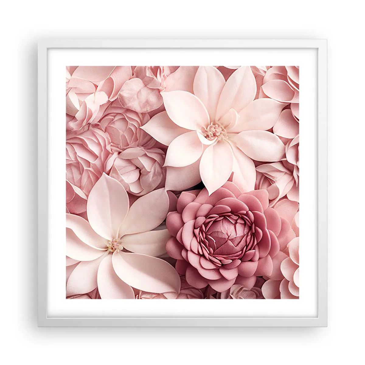 Poszter fekete keretben - Rózsaszín szirmokban - 50x50 cm