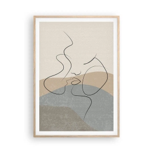 Poszter világos tölgy keretben - Mint egy ecsetvonás - 70x100 cm