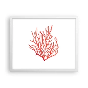 Poszter fekete keretben - Korall filigrán - 50x40 cm