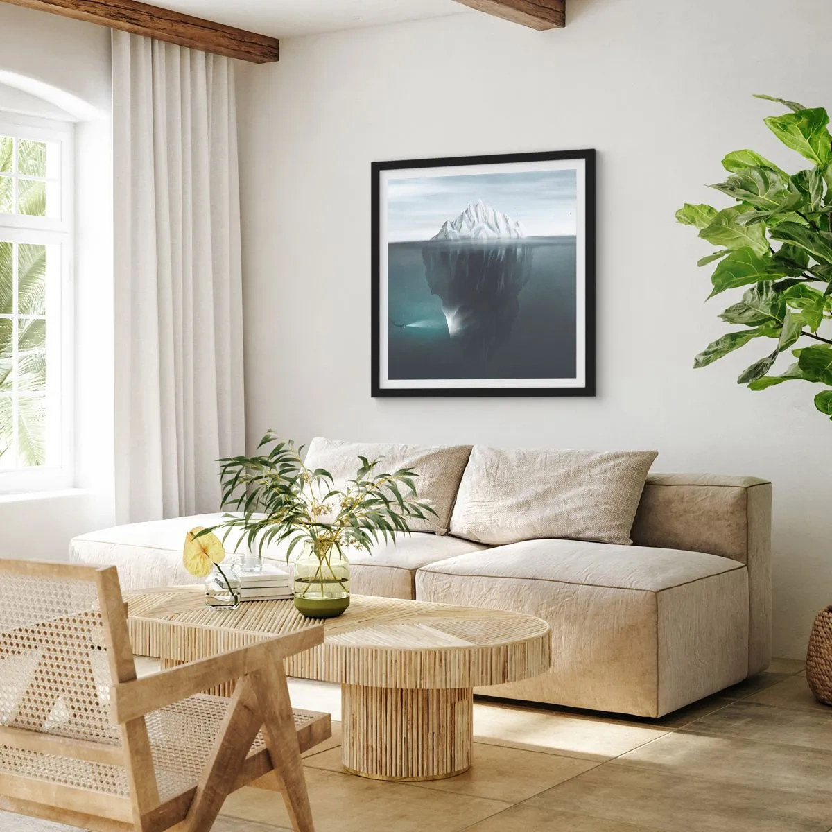 Poszter fehér keretben - Víz alatti rejtély - 30x30 cm