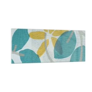 Üveg kép - Azúrkék levelek között - 100x40 cm