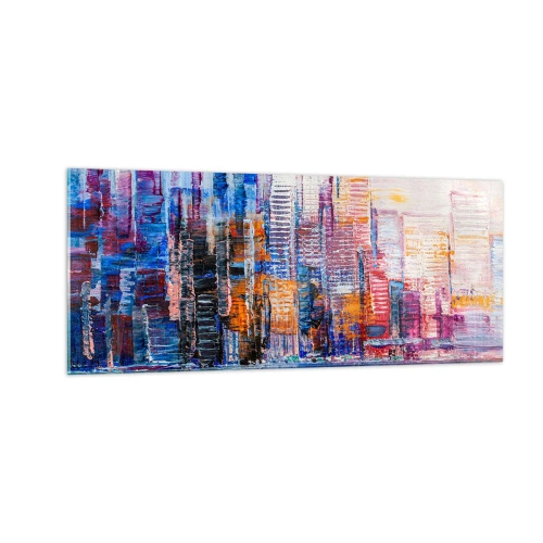 Üveg kép - Egy vidám metropolisz - 100x40 cm