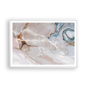 Poszter fekete keretben - Kék kanyarog a fehér alatt - 100x70 cm