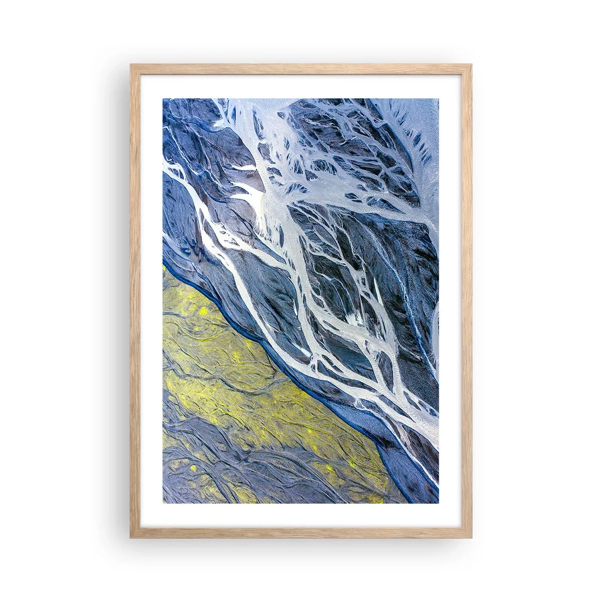 Poszter világos tölgy keretben - A természet barlangrajzai - 50x70 cm