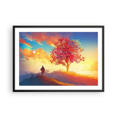 Poszter fehér keretben - Zarándok a célállomáson - 70x50 cm