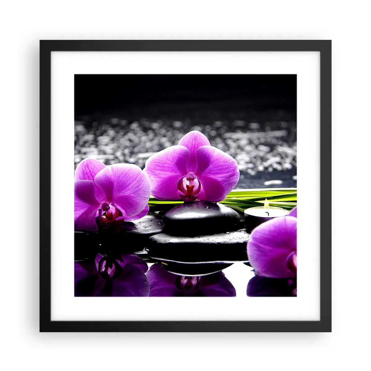 Poszter fehér keretben - Elmerülni a békében és a csendben - 40x40 cm