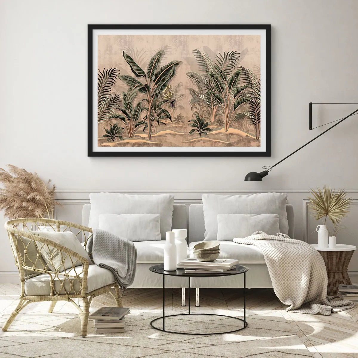 Poszter fehér keretben - Gyarmati stílusú metszet - 70x50 cm