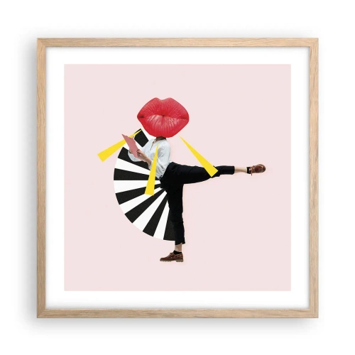 Poszter világos tölgy keretben - Szürreális pop art - 50x50 cm