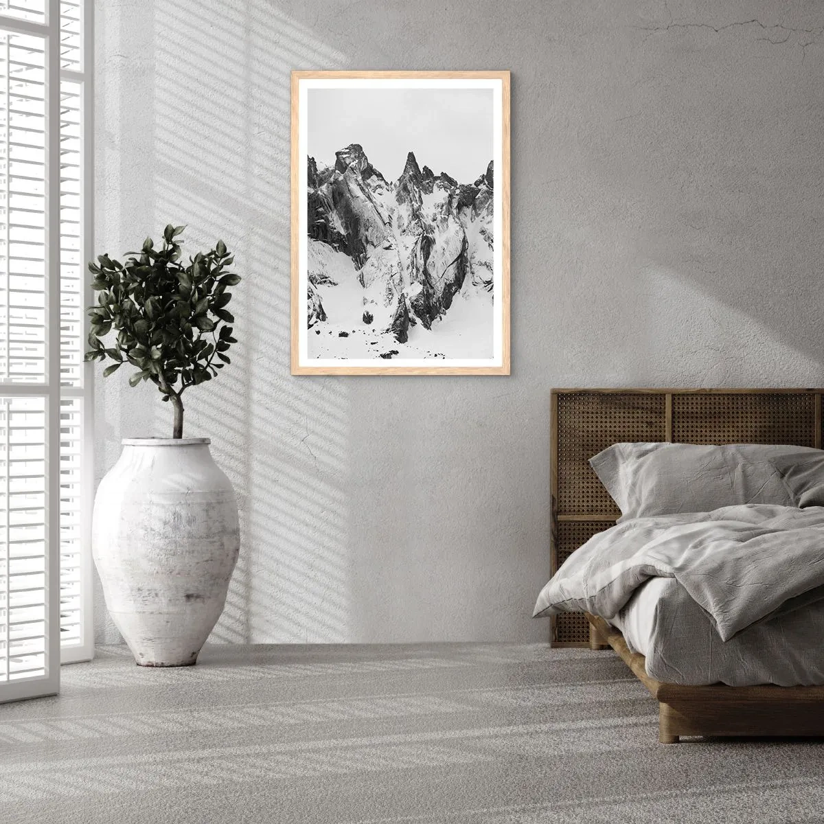 Poszter világos tölgy keretben - Rémes gránit hegygerinc - 70x100 cm