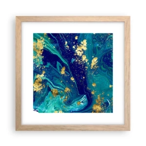 Poszter világos tölgy keretben - Nap pelyhek  - 30x30 cm