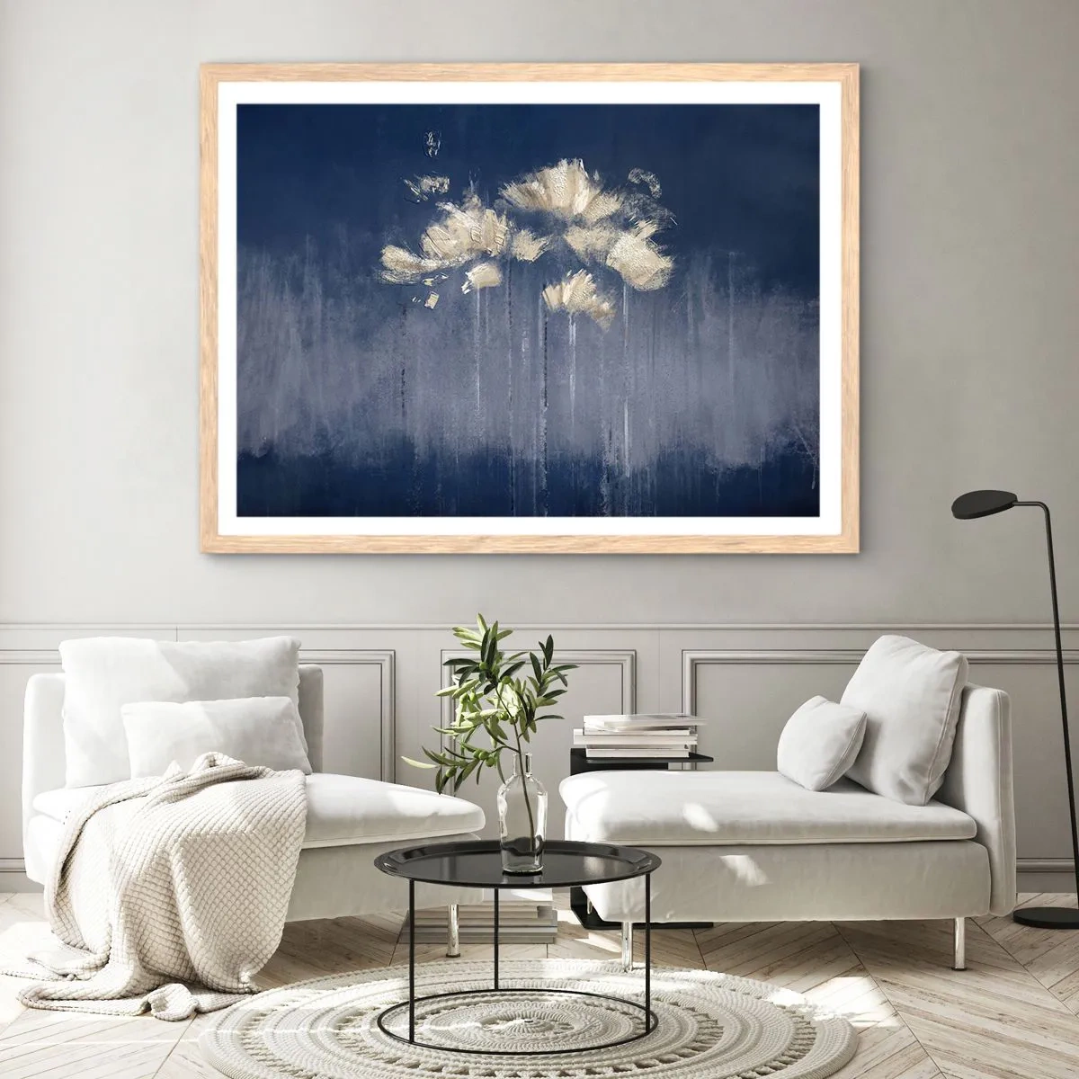 Poszter világos tölgy keretben - Mint szirmok a szélben - 91x61 cm