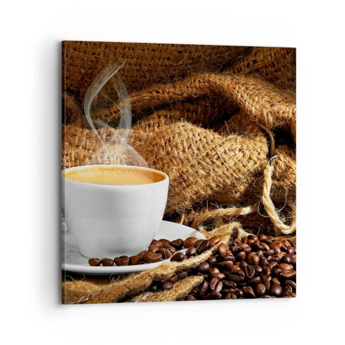 Vászonkép - A mokka illata és a mézes folyadék sűrűsége - 70x70 cm