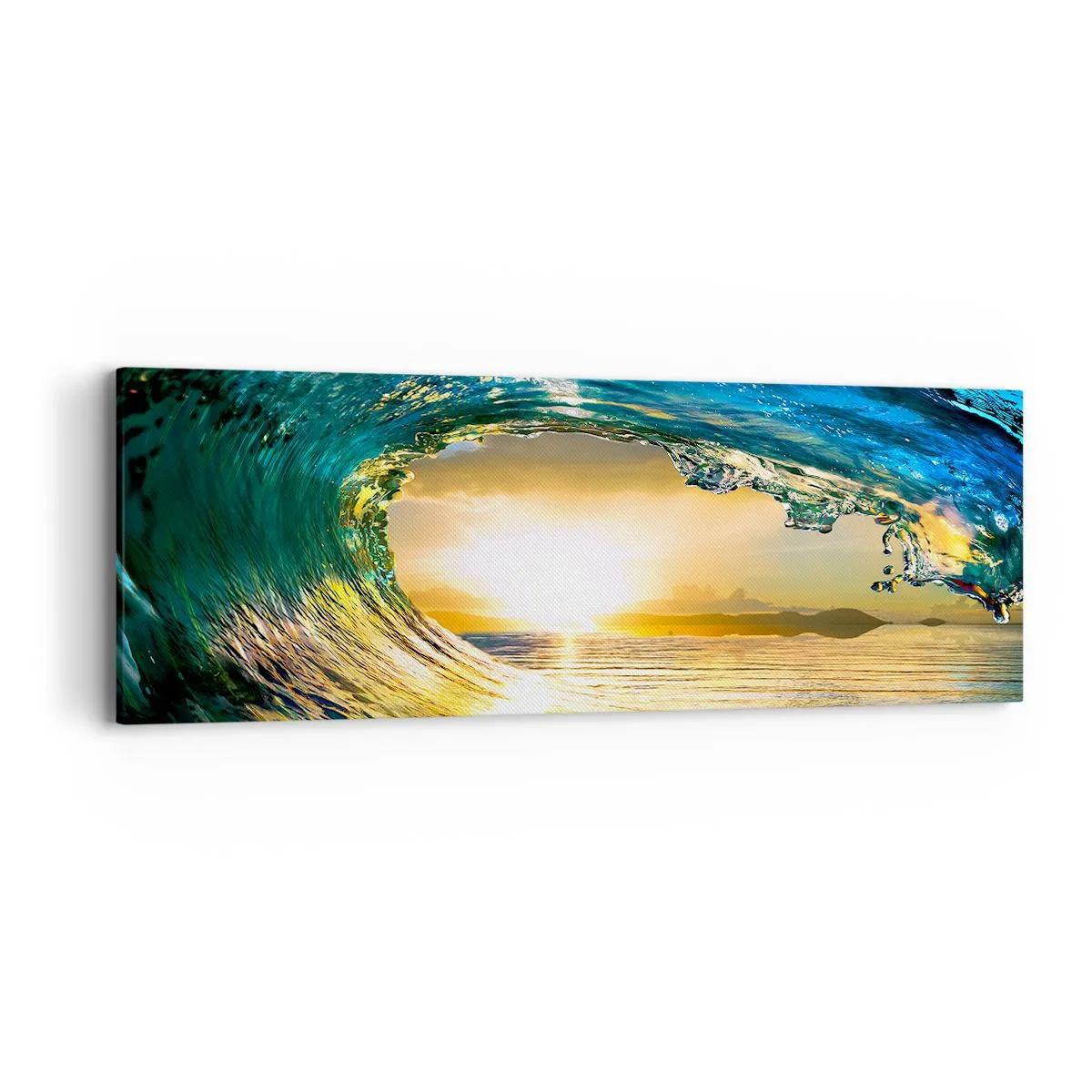 Vászonkép - Smaragd-arany kristályban - 90x30 cm