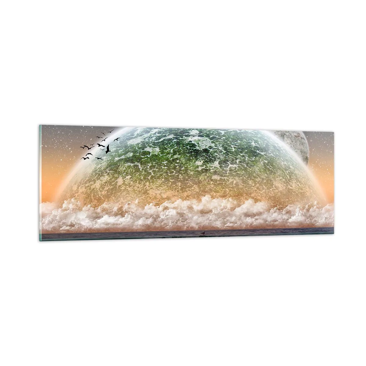 Üveg kép - És a világ kiemelkedett a vízből - 90x30 cm