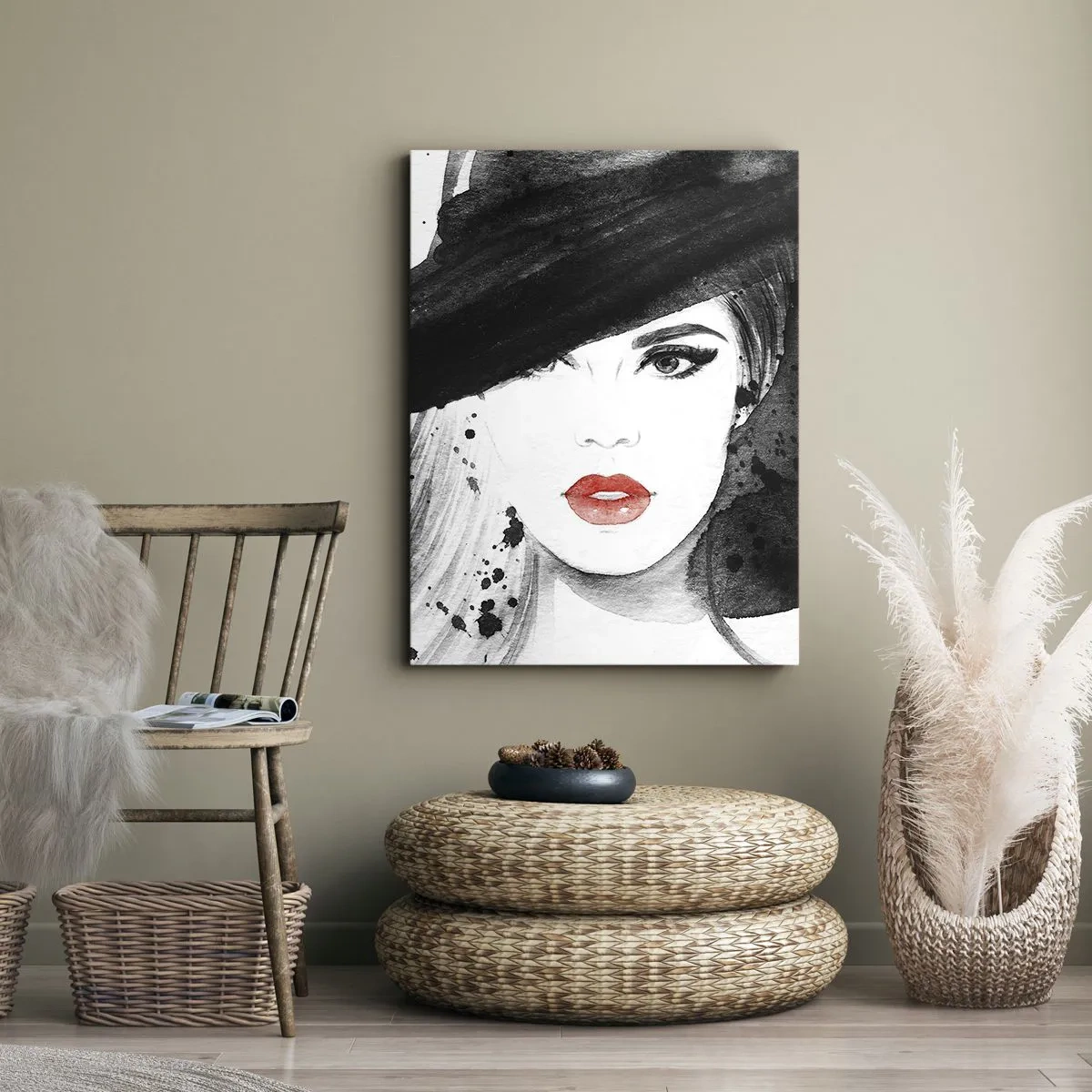 Vászonkép - Hölgy a feketében - 50x70 cm