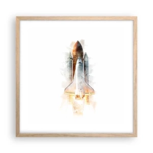 Poszter világos tölgy keretben - Felfedezők az elején - 50x50 cm