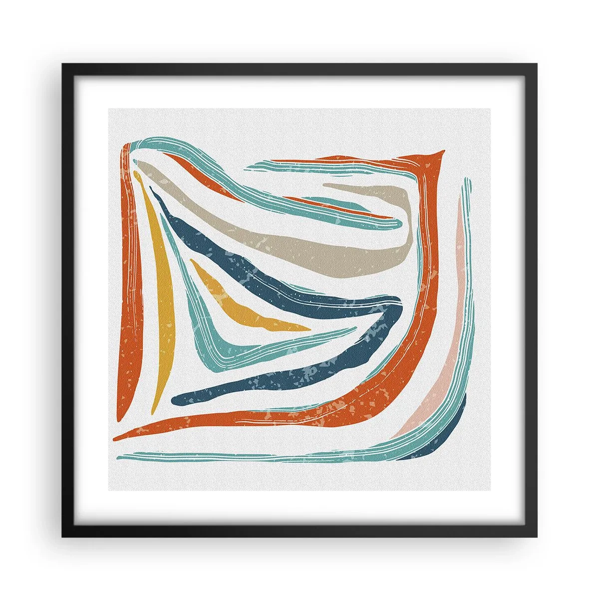 Poszter fehér keretben - Barátságosan mosolygó absztrakció - 50x50 cm