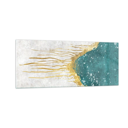 Üveg kép - Aranyló dagály - 100x40 cm