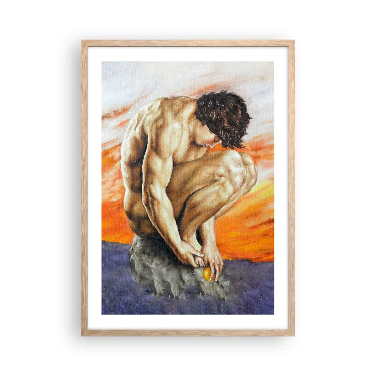 Poszter világos tölgy keretben - Elmerülve önmagában - 50x70 cm