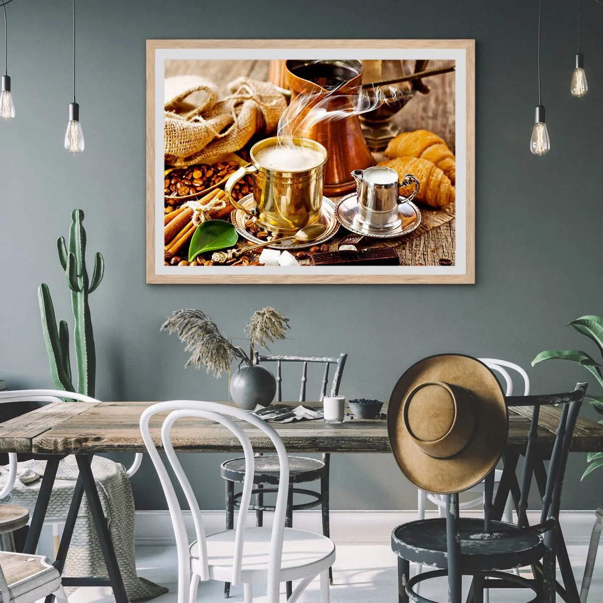 Poszter világos tölgy keretben - Szép napot! - 50x40 cm