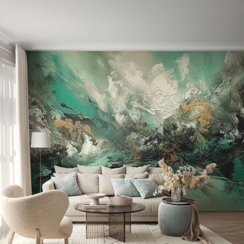 Fotótapéta Premium Sand - Smaragd-fekete kelés - Absztrakció, Darab, Festék - 100x70 cm